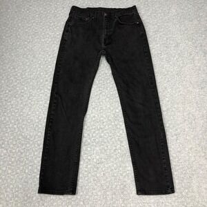 Levis 505 Jeans Mens 32x32 Black Stretch Denim Straight Leg Everyday Casual Norm